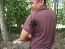 Jose Louis, one of our guides in Tikal, with a tarantula.